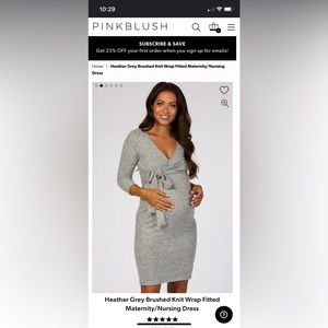 PINKBLUSH Grey brushed knit wrap Maternity/Nursing